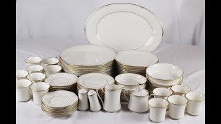 Vintage Set of 80 Pcs Noritake Fine China Golden Cove Dinnerware Japan