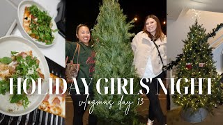 GETTING \u0026 DECORATING MY CHRISTMAS TREE + Holiday Girls' Night In + Making Pizzas | Vlogmas Day 13