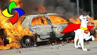 Car Explodes and Sets the Entire Road on Fire