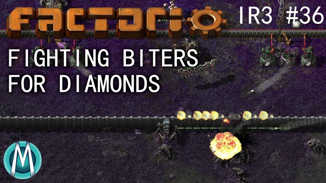 Factorio Ir3 Ep 36 Fighting Biters For Diamonds Youtube
