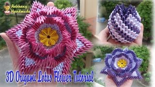 HOW TO MAKE 3D ORIGAMI LOTUS FLOWER AND BUD | DIY PAPER LOTUS FLOWER TUTORIAL