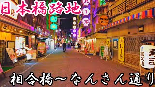 日本橋の路地 ～相合橋からなんさん通りまで～   Osaka Nipponbashi Alley 4K