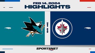 NHL Highlights | Sharks vs. Jets - February 14, 2024