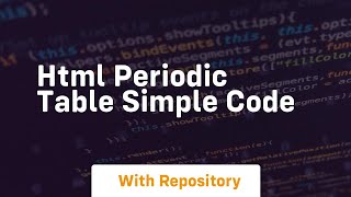 Html periodic table simple code