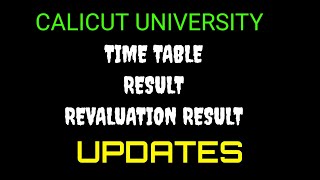 RESULT/TIME TABLE/REVALUATION RESULT UPDATES