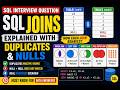SQL Joins Explained with Duplicates & NULLs