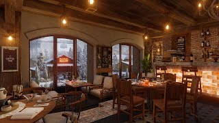 Ski Resort Caf'e Winter Ambience 🍰☕ Coffee Shop Sounds No Music | Chatter, Page Turning And More.