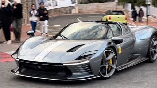 Millionaire driving his Ferrari Daytona SP3 at the Fairmont! Supercars in Monaco