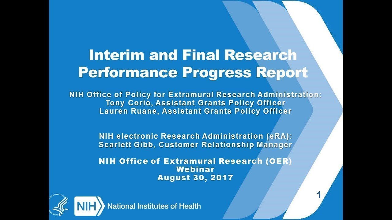 Interim And Final Research Performance Progress Report (RPPR) - YouTube