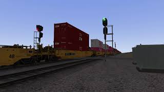 (TS2020) A Westbound BNSF Intermodal with all CSX Power flies by