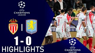 But Wilfried Singo | Monaco vs Aston Villa 1-0 Résumé | Ligue des Champions 2024/25