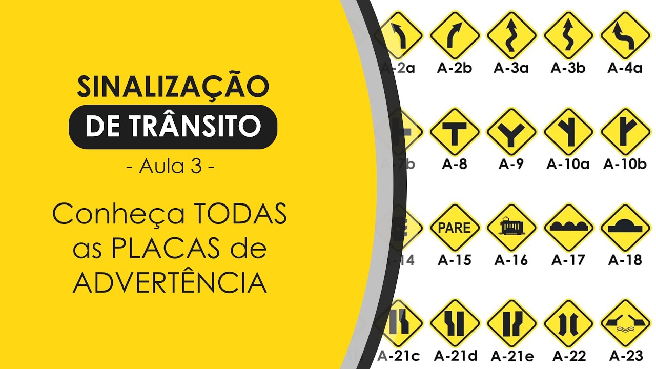 Sinalização De Trânsito Aula 3 Conheça Todas As Placas De Advertência