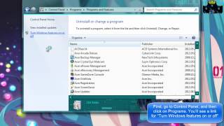 IIS( Internet Information Services ) installation ( Windows 7 / Windows Vista )