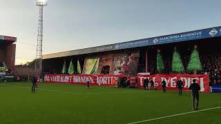 BEAUTIFUL KORTRIJK CHRISTMAS TIFO WITH GREAT KAA GENT AWAY FANS