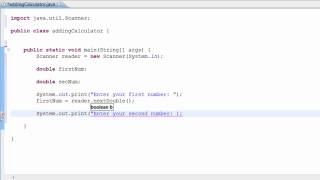 8TH Java tutorial- Basic Calculator