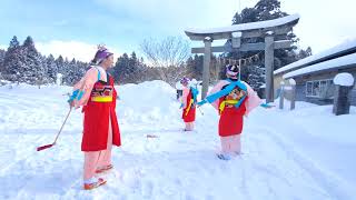 大利の小正月　餅つき踊り　白山神社奉納