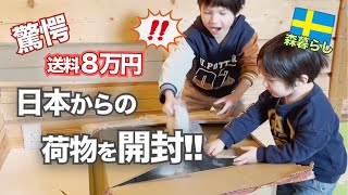 【開封動画】日本から送料８万円の荷物が届き感謝の開封｜1年ぶりにEMS再開｜海外子育てvlog｜国際ファミリー