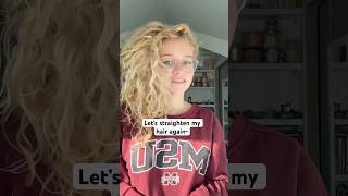 STRAIGHTEN MY CURLY HAIR WITH ME #shorts #fyp #trending #curlyhair