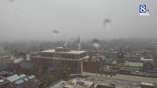 Timelapse: Snow sweeps into Lancaster