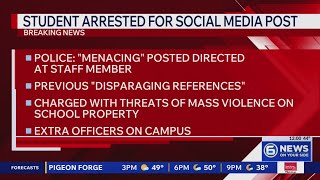 Sevierville student arrested after social media post