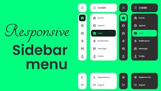 Modern Responsive Sidebar Menu using HTML, CSS & Javascript