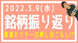 【株式市場の振り返り#369】22年3月9日(水)資源セクターは押し目ごなし!?