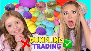 TRADING VIRAL DUMPLING SQUISHIES ❌😱✅ *THIS GETS INTENSE* #viral #trending #satisfying #fidget #fyp