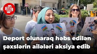 Həbs edilən keçmiş mühacirlərin ailələri Almaniya səfirliyi qarşısında etiraz edir