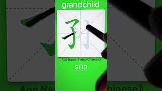 How to Write 孙(grandchild) in Chinese? App Name :《ViewChinese》\u0026《My HSK》