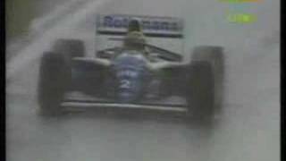 Senna driving in the pooring rain in Brasil