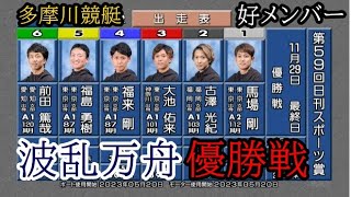 【多摩川競艇優勝戦】 波乱①馬場剛②古澤③大池④福来⑤福島勇⑥前田篤