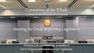 Hearing on B24-553 Credit Reporting