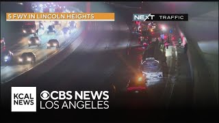 All lanes of northbound I-5 Freeway in Lincoln Heights blocked for tanker fire