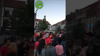 Belgium Football fans after the loss of half Final.