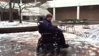 QM-710 wheelchair on ice