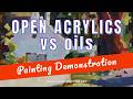 Golden Open Acrylics vs. Oils: Impressionist Landscape Revisited