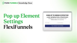 Pop up Element Settings FlexiFunnels