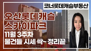 오산롯데캐슬스카이파크2339세대 대단지 1군브랜드. 20~30평대 월세가격 보증금조절은 문의바랍니다~