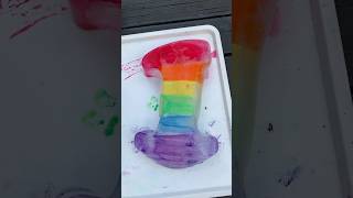 🎨 Painting on ice 🧊 Fun ativity for kids #kidsshorts #kidsactivityideas