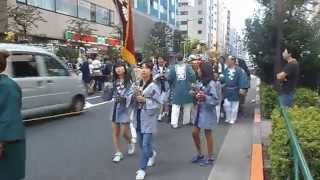 平成２７年　新宿十二社熊野神社例祭　柳橋睦　子供山車・神輿　２０１５．９．２０　Shinjuku Kumano Shrine Mikoshi Festival