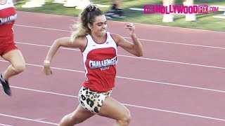Sommer Ray & Jena Frumes Compete Head To Head In The 100 Meter Dash At The Challenger Games