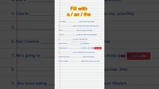 💯Correct use of articles #article #english #englishgrammar #sentence #shorts #trending