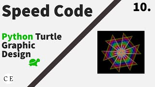 10. Python Turtle Graphic Design - Speed Code || Colourful Multiple Triangle 2D Design