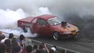 SUPERNATS 14 NOV 2008 SYDNEY DRAGWAY  - BLOWN V8 COMMODORE UTE ( IMXITD )  BURNOUT