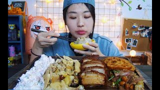 【上海UP软软】白玉兰烧卖+佬街佬味 走油肉 手撕鸡+紫燕百味鸡！咀嚼音 吃货 吃播 偶尔 大胃王 eating sound real sound！