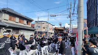 【HD高画質】岸和田だんじり祭 事故多発地帯 武部佛だん店前 やりまわし 上町 だんじり 令和5年 2022年‎9月‎15日