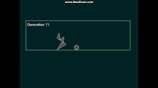 Genetic algorithm. Learning to jump over ball.