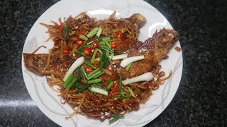 Fried fish with ginger | របៀបចំអិនត្រីចៀនជួន