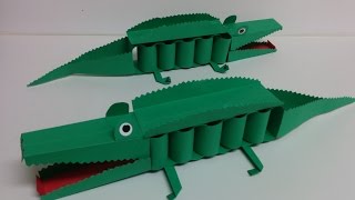 Kids Art and Craft: How to make 3D paper crocodile