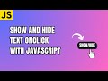 Show and Hide Text Onclick with JavaScript